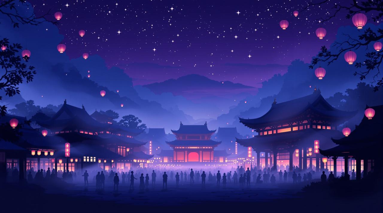 二次元漫画 - 花灯如昼的国潮盛景 二次元漫画 - 花灯如昼的国潮盛景